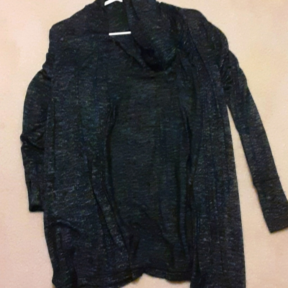 Black cardigan with hoodie